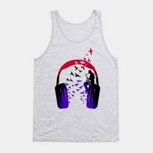 Headphone Music Saxophone Tank Top